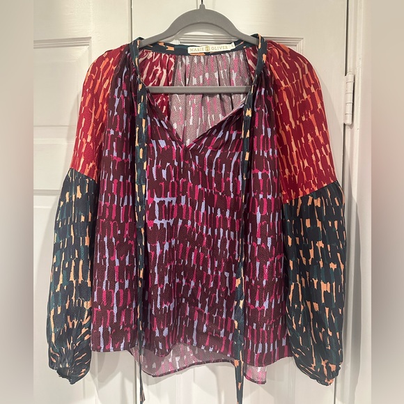 Marie Oliver Silk Multiprint Blouse - Picture 1 of 3